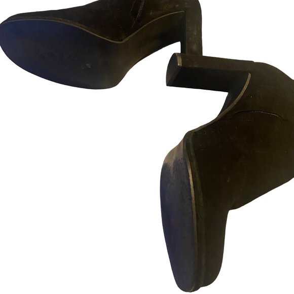 Free People black zip heeled laced side boots size 10 - Picture 2 of 9